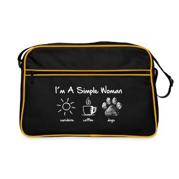 simple femme chien blanc - Sac Retro - noir/or - Devant