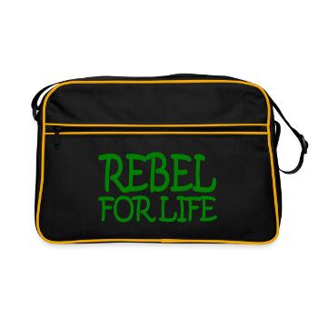 REBEL FOR LIFE - Retro Bag - black/gold - Front