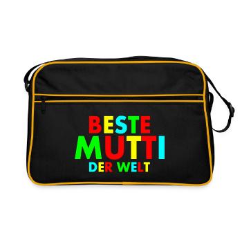 Beste mutti der welt - Retro Tasche - Schwarz/Gold - Vorne