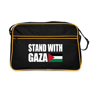 Stand with gaza - Retro Bag - black/gold - Front