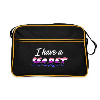 I have a secret, Genderfluid - Retro Bag - black/gold - Front