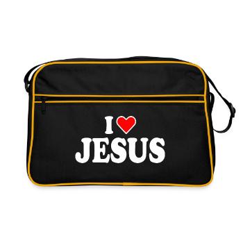 I love jesus - Sac Retro - noir/or - Devant
