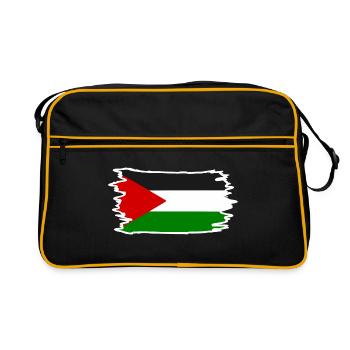 Free palestine - Retro Tasche - Schwarz/Gold - Vorne