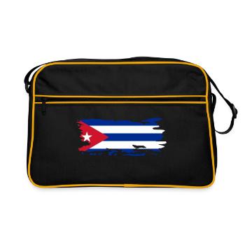 Drapeau Cuba Vintage Voyage Caraïbes Drapeau Cubain - Sac Retro - noir/or - Devant