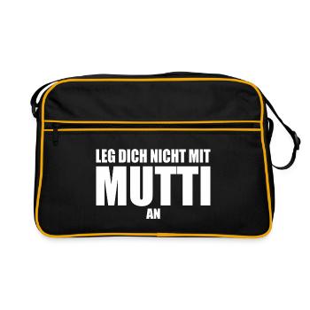 Leg dich nicht mit mutti an - Retro Tasche - Schwarz/Gold - Vorne