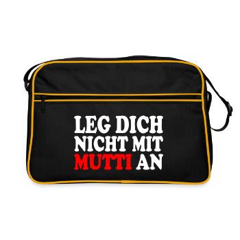 Leg dich nicht mit mutti an - Retro Tasche - Schwarz/Gold - Vorne