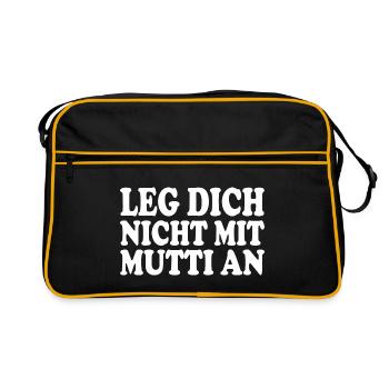 Leg dich nicht mit mutti an - Retro Tasche - Schwarz/Gold - Vorne