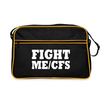 Me/cfs - fight me/cfs - Retro Tasche - Schwarz/Gold - Vorne