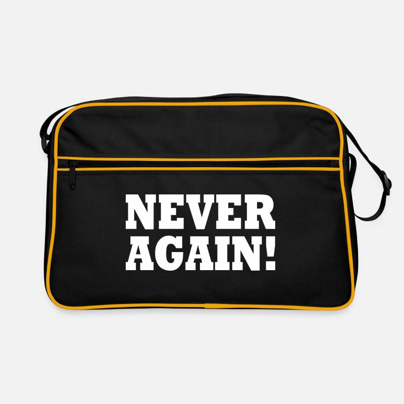 Never again - Retro Tasche - Schwarz/Gold