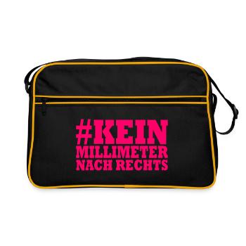 kein millimeter nach rechts - Retro Tasche - Schwarz/Gold - Vorne