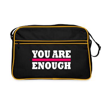 You are enough - Retro Bag - black/gold - Front