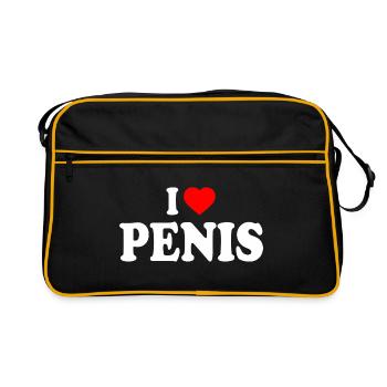 I love penis - Sac Retro - noir/or - Devant