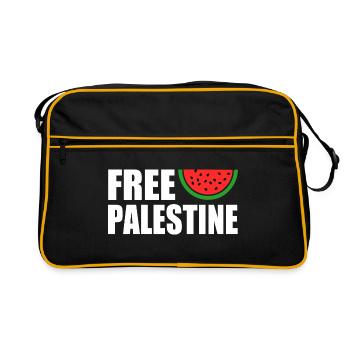 Free palestine - Sac Retro - noir/or - Devant