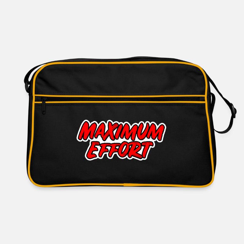 Maximaler Einsatz - roter Text Comicstyle Retro Tasche