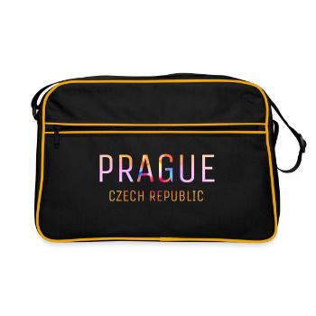 Prague - République tchèque - langue anglaise - Sac Retro - noir/or - Devant