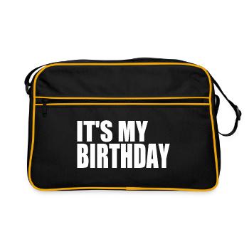ITS MY BIRTHDAY - Retro Tasche - Schwarz/Gold - Vorne