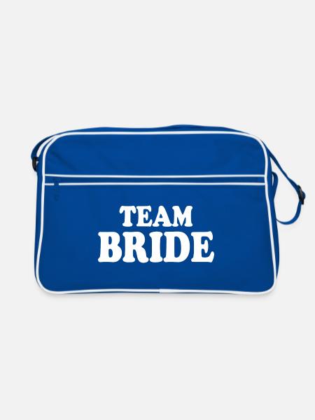 Team bride - Retro Tasche - Blau/Weiß - Vorne