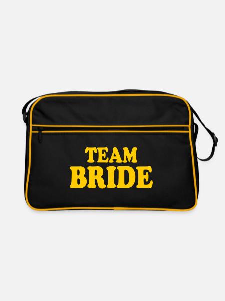 Team bride - Retro Tasche - Schwarz/Gold - Vorne