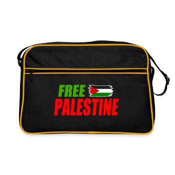 Free palestine - Sac Retro - noir/or - Devant