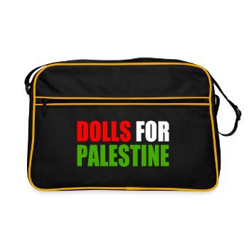 dolls for palestine - Retro Tasche - Schwarz/Gold - Vorne