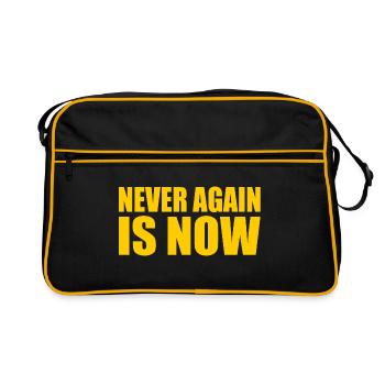 Never again is now - Retro Bag - black/gold - Front