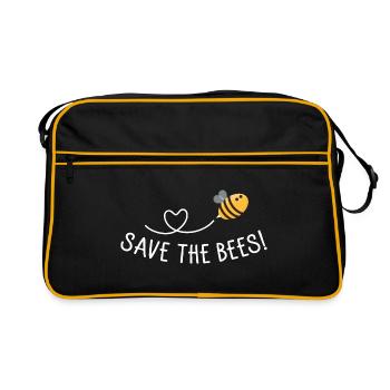 Save the bees! - Retro Tasche - Schwarz/Gold - Vorne