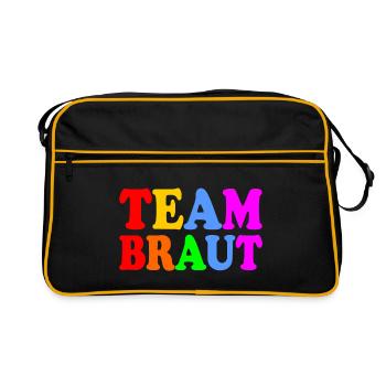 Team braut - Retro Tasche - Schwarz/Gold - Vorne