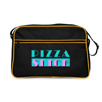 PIZZA SLICE, Miama, motif amusant - Sac Retro - noir/or - Devant