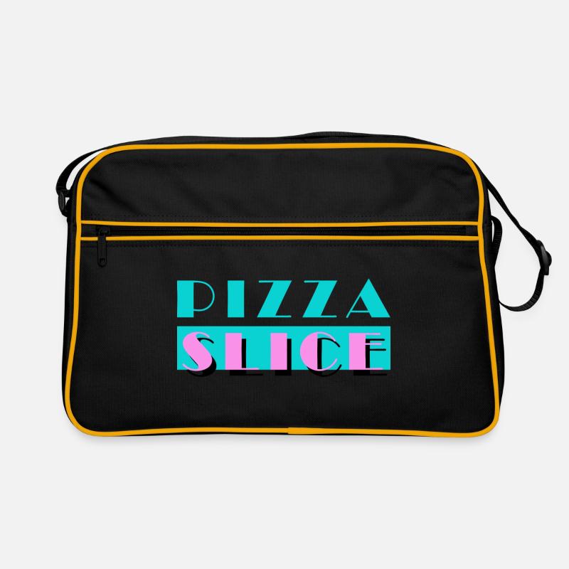 PIZZA SLICE, Miama, funny motif - Retro Bag - black/gold