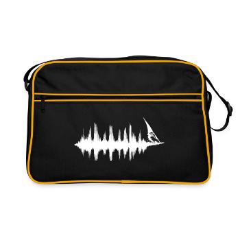 Surfer Soundwave Wellenreiten - Retro Tasche - Schwarz/Gold - Vorne