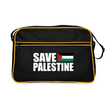 SAVE PALESTINE - Sac Retro - noir/or - Devant