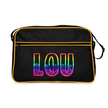lou rs arc-en-ciel - Sac Retro - noir/or - Devant