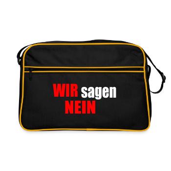 Wir sagen nein - Retro Tasche - Schwarz/Gold - Vorne