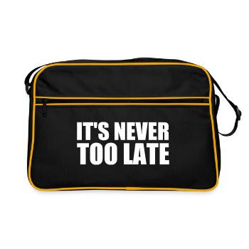 It's never too late - Retro Tasche - Schwarz/Gold - Vorne