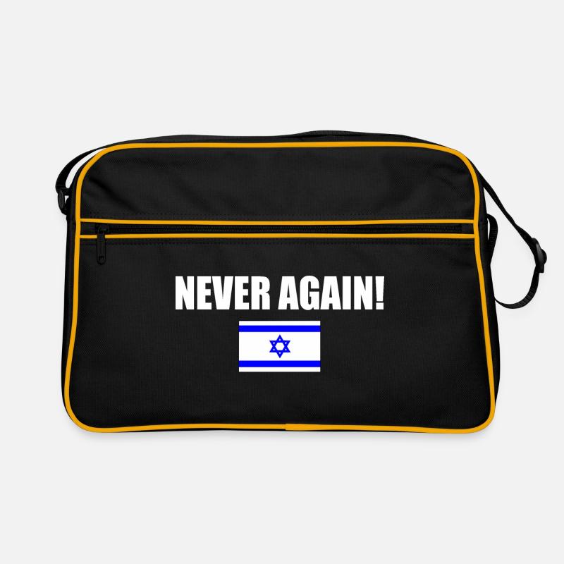 Never again - israel Retro Tasche