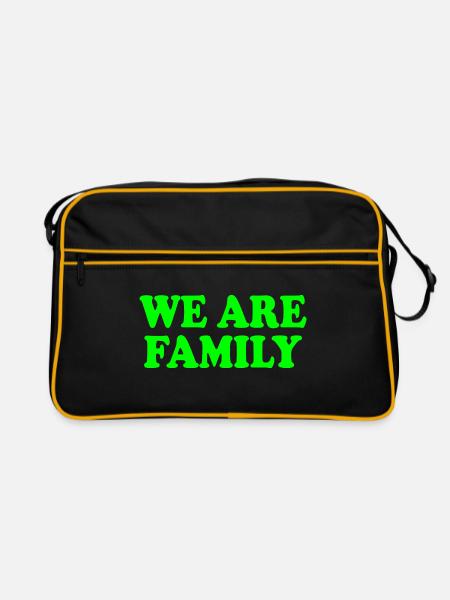 We are family - Retro Tasche - Schwarz/Gold - Vorne
