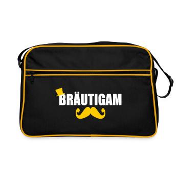 Bräutigam - Retro Tasche - Schwarz/Gold - Vorne