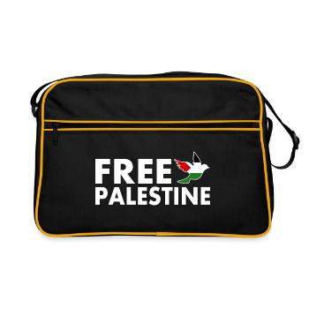 Free palestine - Sac Retro - noir/or - Devant