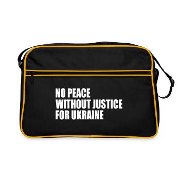 No peace without justice for ukraine - Retro Tasche - Schwarz/Gold - Vorne