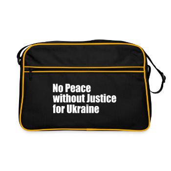 No peace without justice for ukraine - Retro Tasche - Schwarz/Gold - Vorne