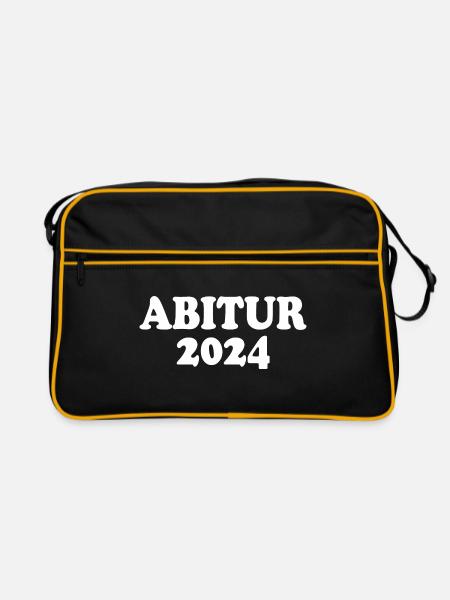Abitur 2024 - Retro Tasche - Schwarz/Gold - Vorne
