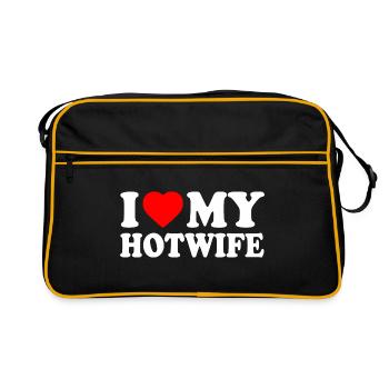 I love my hotwife - Sac Retro - noir/or - Devant