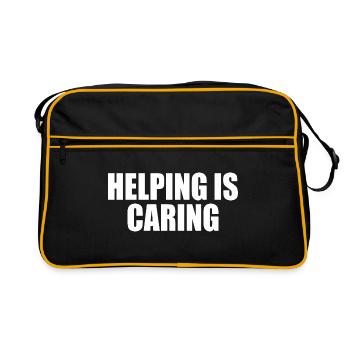 Helping is caring - Retro Bag - black/gold - Front