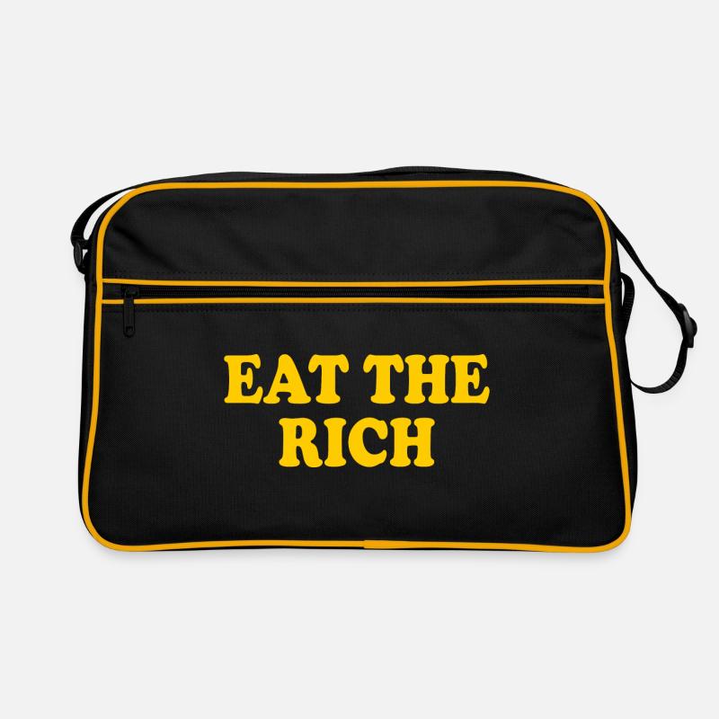 Eat the rich - Retro Tasche - Schwarz/Gold