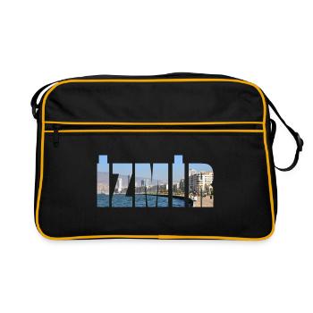 la ville d'izmir et la mer - Sac Retro - noir/or - Devant