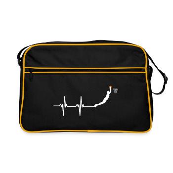 Basketball, lifeline - Retro Bag - black/gold - Front