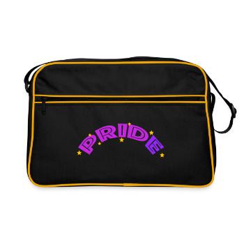 | de la fierté gay, arc-en-ciel, amour, lgbtq - Sac Retro - noir/or - Devant