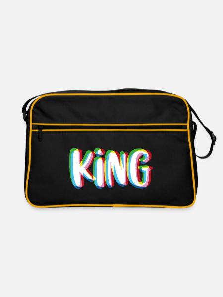 King - Queen partner shirt - Retro Bag - black/gold - Front