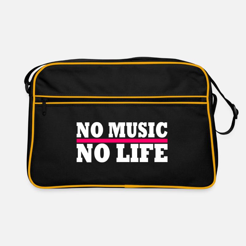 No music no life - Retro Tasche - Schwarz/Gold