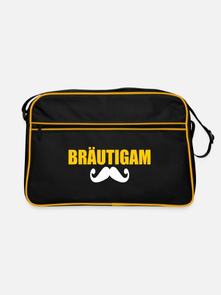 Bräutigam - Retro Tasche - Schwarz/Gold - Vorne